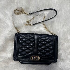Rebecca Minkoff Black Leather Quilted Crossbody Bag